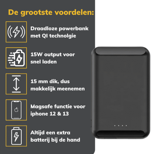 Magsafe 5.000 mAh powerbank wit - Afbeelding 3