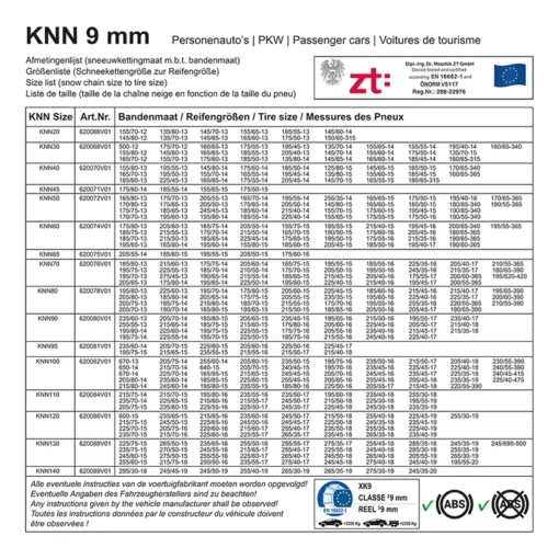 ProPlus sneeuwkettingen 9mm KNN30